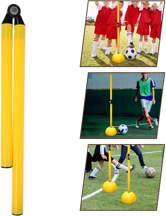 Didiseaon Foldable 2-Part Speed Agility Training Pole Yellow Football Basketball Hurdle for Field Drills
