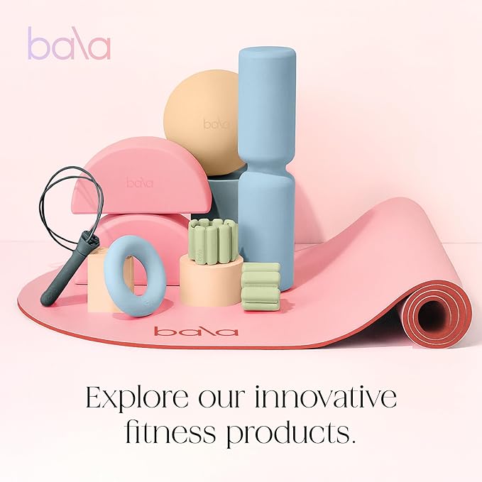 Bala Pilates Ball, Non-Weighted Exercise Ball - Small 8" Yoga Ball for Barre, Stretching, Strength & Core Training - Workout Accessory with Mini Pump for Home Gym & Fitness Routines - 100% PVC