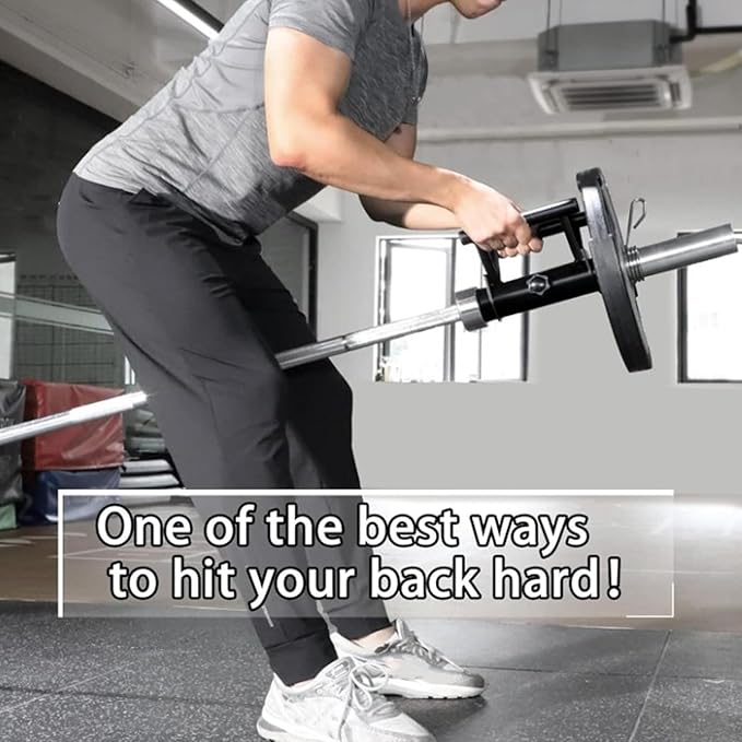 V Bar Landmine Handle Attachment for Barbell Bar, Iron Double D Row Handle, Strength Training Equipment for Home Gym Workout, Secure Locking Knob for Stable and Safe Exercise Targe