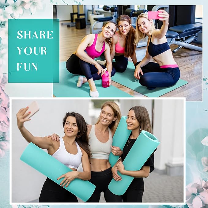 Timgle 12 Pack Yoga Mat Bulk, 4mm Thick Extra Long Sports Mat Anti Slip Tear Resistant Yoga Exercise Set for Fitness Stretching Home Workout Gym and Studio