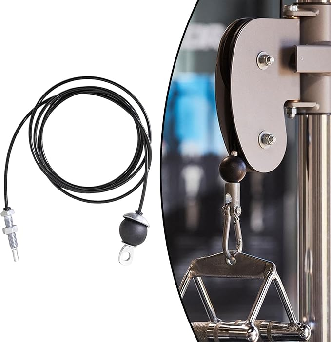 Gym Replacement Cable 6mm (1/4 inch) Steel Wire Rope for Pulley System, Strength Training Cord Fitness Equipment Attachment- 4.5M