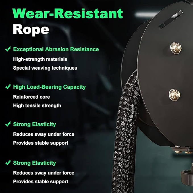 Endless Rope Machine, Adjustable Resi Trainer Machine, Portable Rope Exercise System for Home Gym Fitness Gear, Endless Cable Pulley Trainer, Strength Training Equipment, Home Gym Infinity Rope Red