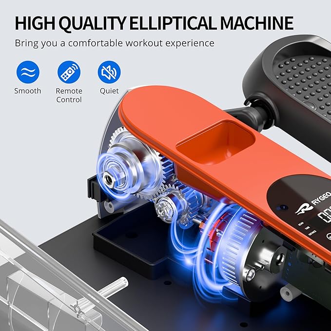 Elliptical Leg Exerciser with Electric Seated Pedal, Under Desk Elliptical Machine for Home & Office, Manual & Auto Mode, Forward & Reverse,12 Adjustable Speeds Leg Exerciser for Seniors
