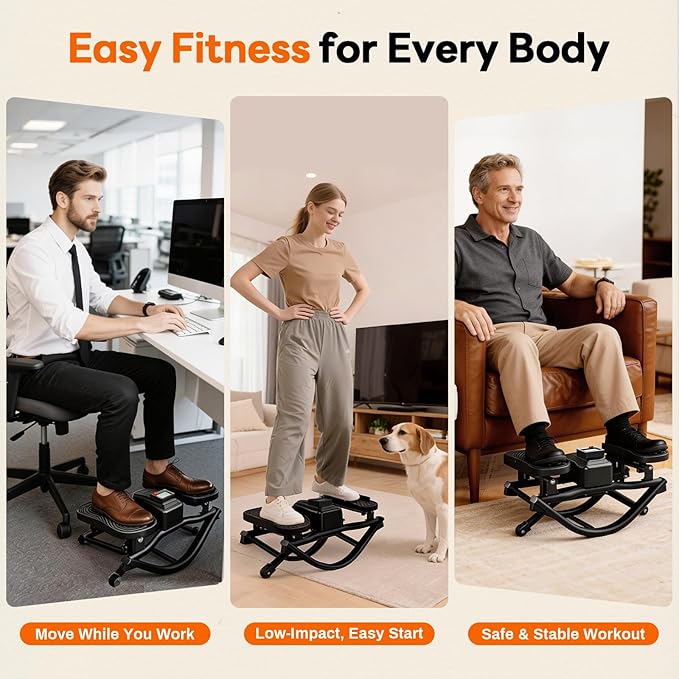ERGOLIFE Rocking Stepper Side to Side for Home, Workout Machine Portable Compact Side-to-Side Rocker Steppers for Legs, Glutes, Abs