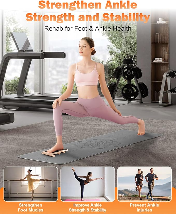 Ankle Strengthener & Single Leg Balance Board, Foot Strengthener for Plantar Fasciitis & Achilles Tendonitis, Physical Therapy, Sprain Recovery & Arch Support