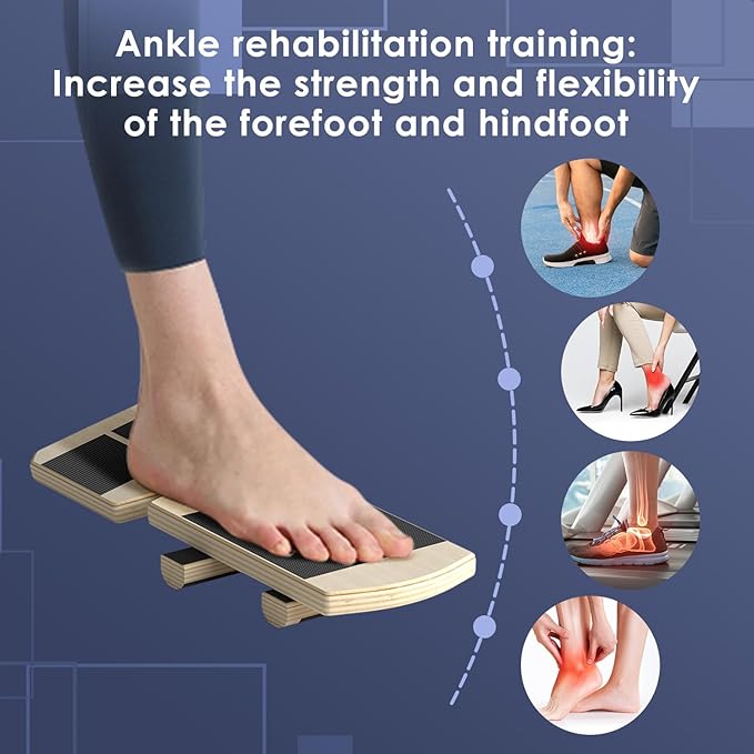 Ankle Balance Board & Ankle Strengthener - Non-Slip Axis Board Wobble Board for Physical Therapy, Fast Injury Recovery & Core Strength, 300lbs Capacity - Ideal Balance Trainer for Athletes, Seniors, Home & Gym Use