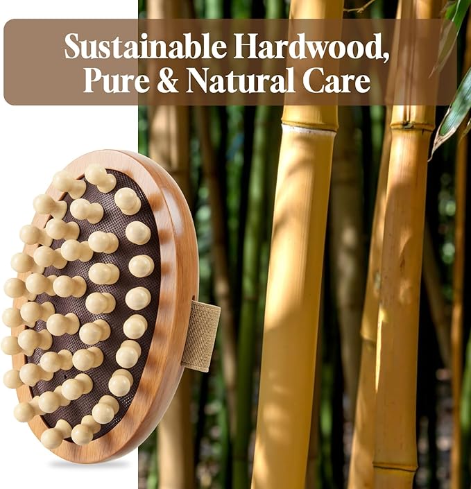 awrose 2 Packs Wood Therapy Massage Tools, Manual Meridian Massage Body Brush for Body Sculpting, Wooden Scalp Massager Tools for Cellulite Reduction, Muscle Pain Relief, Birthday Gifts for Women Men