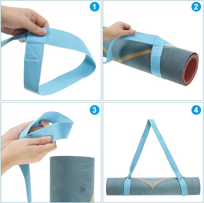 PATIKIL Yoga Mat Strap, Adjustable Yoga Mat Carrier Straps Sling Cotton Anti Slip Mat Holder Stretching Band