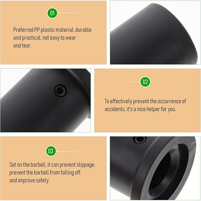 PartyKindom Barbell Sleeve Attachment Pp Plastic Flat Head Handle Grip 50mm X 200mm Anti-Slide Barbell Handlebar Cover for Strength Training Fitness Equipment