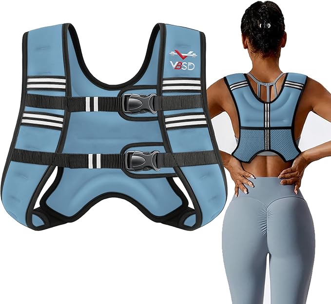 VBSD Weighted Vest Woman 6lb/8lb/12lb/16lb/20lb/25lb/30lb Weight Vest for Women Men Body Weight Vests for Walking Strength Training Running Workout Jogging Fitness