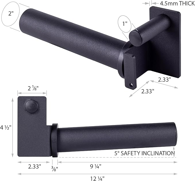 AmStaff Fitness Olympic Weight Plate Holder for Power & Squat Racks – Fits 2x2, 2.33x2.33, 3x3 Inch Tubes, 1" Hole – Storage Horns for Weight Plates on Power Rack – Pair