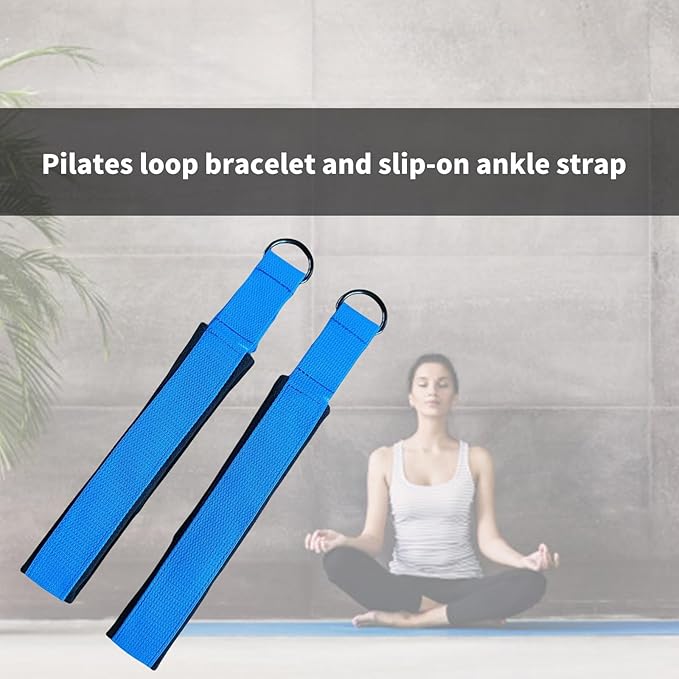 Pilates Strap, 1 Pair Double Loop Yoga Stretch Resistance Band Gym Workout Equipment Pilate Double Loop Strap