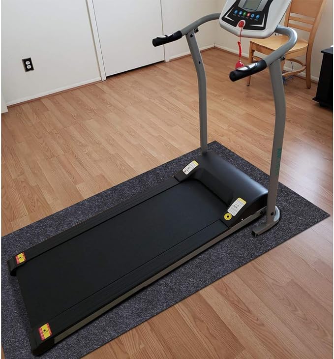 Fitness Equipment Mats, Absorbent/Waterproof – Protects Exercise Equipment and Floor，Protective Flooring Under Elliptical Machine mat, Indoor Treadmill Mat，Washable (24" x 48")