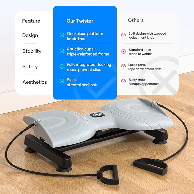 Waist Twist Machine, Twist Machine Exercise with 300 Lbs Weight Capacity, Ab Twist Board for Slim Waist and Core Ab Exercise,Noiseless Home Gym Equipment for Women Men