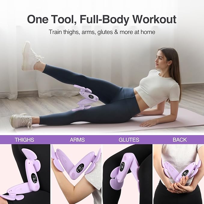 Thigh Master Pelvic Floor Exercise Devices, Kegel Exerciser Pelvic Floor Muscle Trainer, Inner Thigh Trainer for Women with 3 Resistance Bands for Home Gym