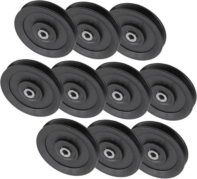 10pcs 115mm Nylon Fitness Bearing Pulley, Gym Accessory Strength Training Equipment, Home Gym Attachments with Iron Core, Durable Exercise Pulley for Health Club and F