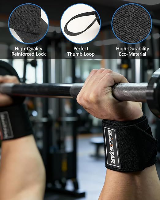 Wrist Wraps, 2-Pack Gym Wrist Support Wraps, 55cm Weight Lifting Wrist Straps, Enhanced Wrist Bandages for Fitness Bodybuilding Training