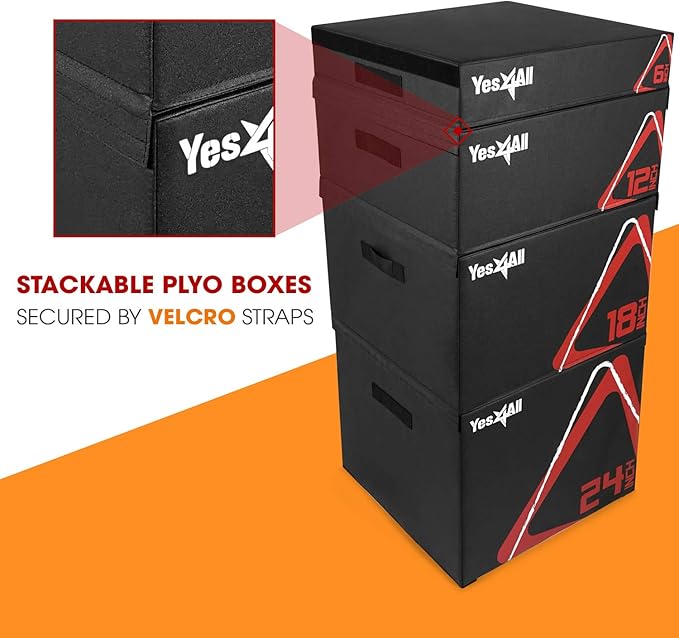 Yes4All 3 in 1 Wooden Plyo Box, Plyometric Box Platform for Jump Training, Jump Boxes for Home Gym Exercise and Outdoor Workout