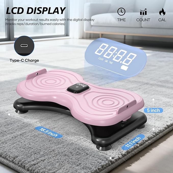 2025 New Waist Twister Machine Exercise,Waist Twister Fitness Tool with LCD Display& Resistance Bands for Core Exercise,300LB Home Gym Equipment for Slim Waist & Belly Fat