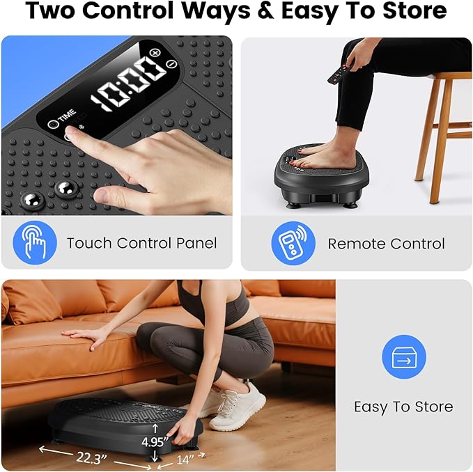 Vibration Plate Exercise Machine, Vibrating Fitness Platform for Lymphatic Drainage, Full Body Shaker Workout Equipment, Bluetooth Power Shaping Vibrate Plate, Board Sport for Home Exercise Gym