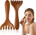 MoyRetty Wooden Head Massager, Sandalwood Scalp Scratcher with Storage Bag, Traditional Handcrafted Massage Tool (2 Pack)