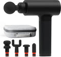 Sharper Image Deep Tissue Percussion Massage Gun, Powerboost Rechargeable Handheld Massager, 6 Adjustable Speeds, 5 Attachment Heads & Carrying Case, Full Body Muscle Pain Relief, Black