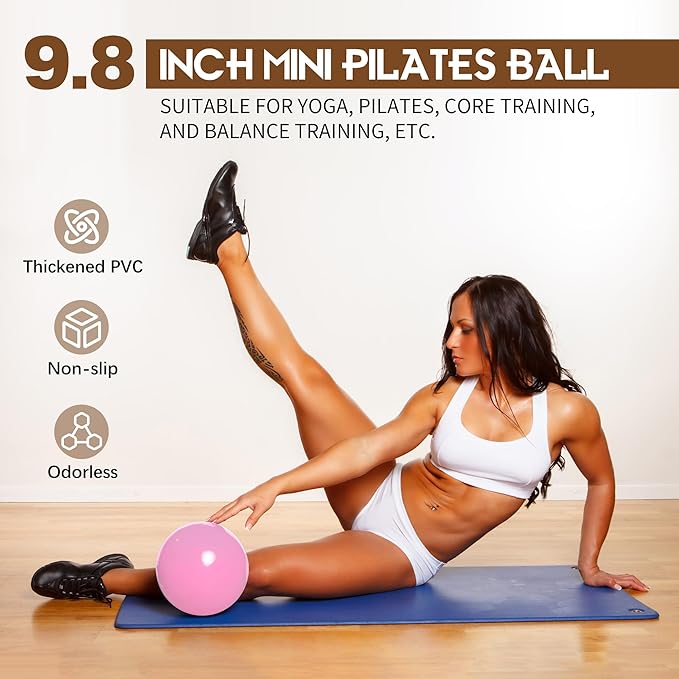 Wavar Pilates Essentials Kit for Women Pilates Equipment with 13.5" Magic Circle Mini Ball Resistance Band Premium Accessories Pilates Ring Set for Starter Workout at Home with Exercise Guide