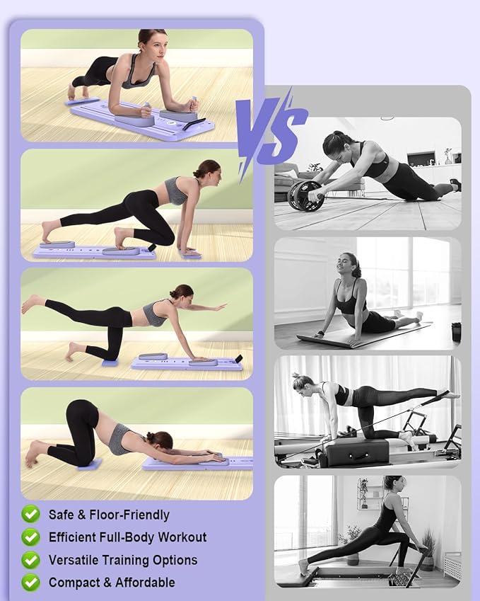 Pilates Board - Multi-Functional Pilates Reformer for Core & Abdominal Training, Top-Tier Pilates Equipment for Women’s Home Fitness
