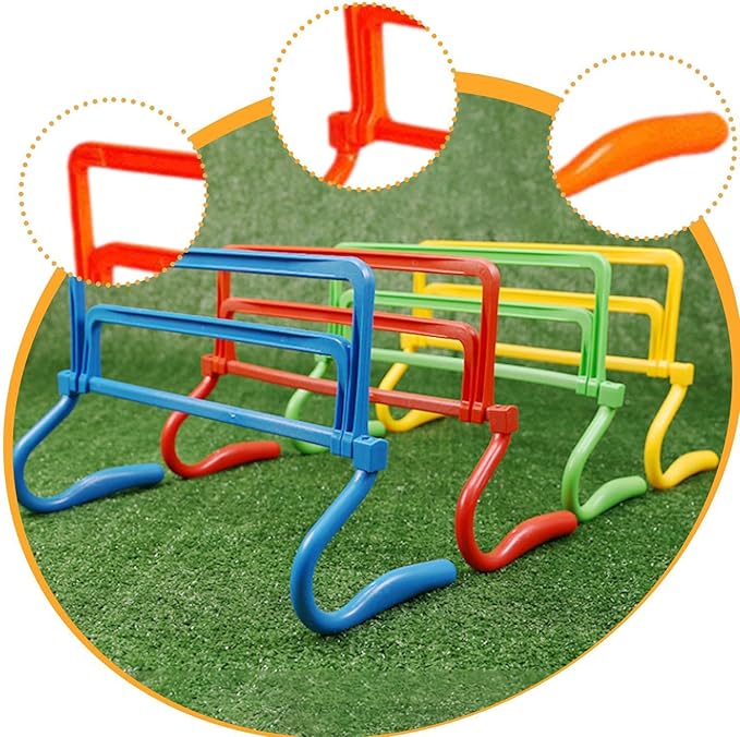 Agility Training Hurdle Speed Training Equipment Set Practice Adjustable for Running Obstacle Courses Athletic Basketball, Orange