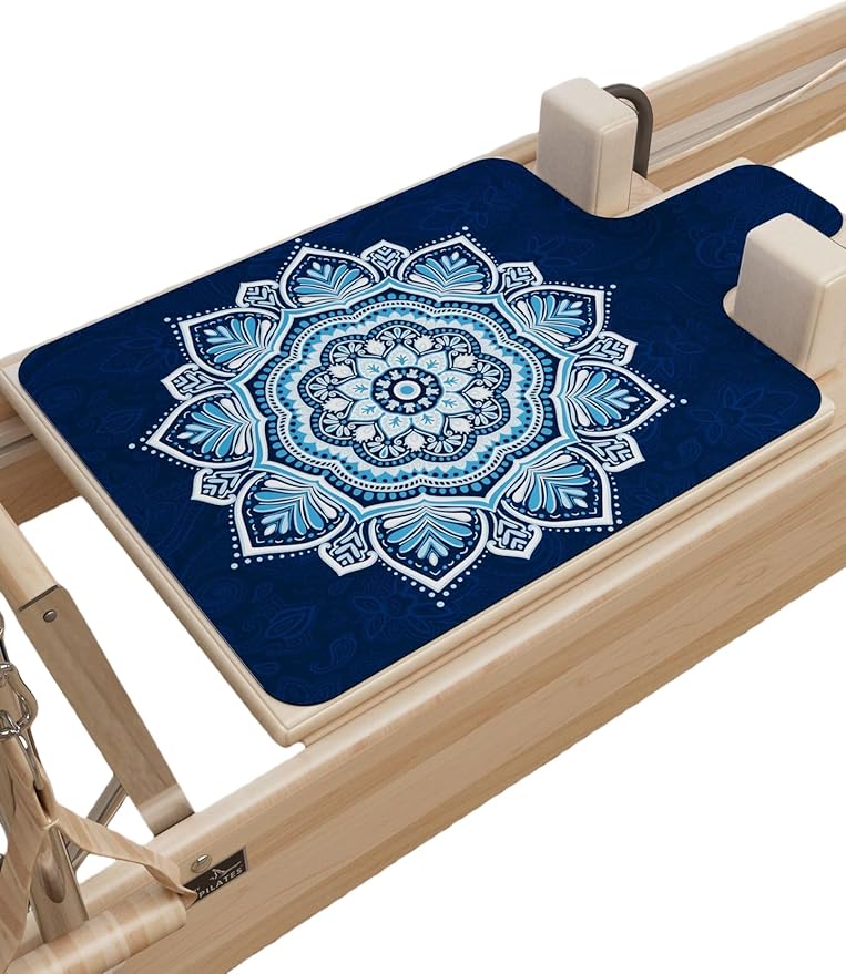 Pilates Reformer Mat, Non-Slip Suede Microfiber Workout Cover for Pilates Carriage, Absorbent Fitness Pad with Natural Rubber Base, Foldable & Portable for Home, Studio, Gym, 39.2"x24"x0.06"