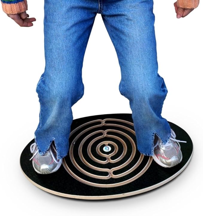 Challenge & Fun Labyrinth Balance Board, Sprint! With In-Line Marbles