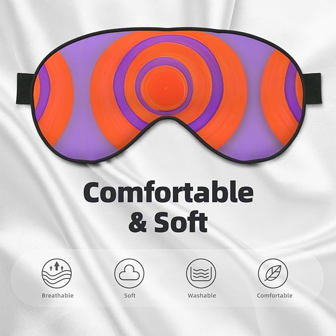 Orange Circle Centre Head-Mounted Double-Sided Light-Blocking Sleeping Eye mask to Protect Eyes and Relieve Eye Fatigue