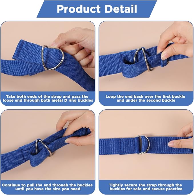 10 Pieces 8ft Yoga Strap for Stretching Bulk with Adjustable Metal D Ring Buckle Loop Exercise Band Stretching Belt for Fitness Gym Workout Pilates Physical Therapy