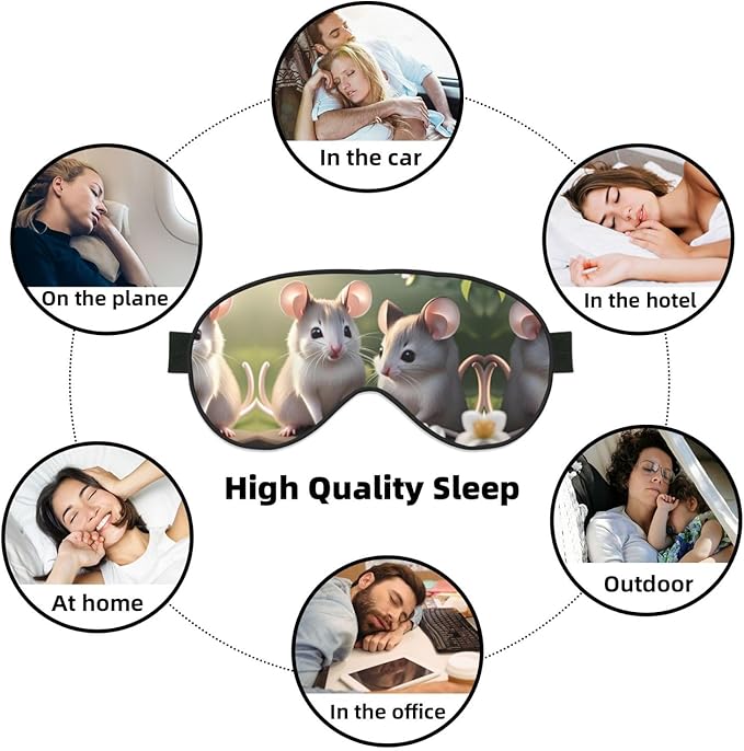 Mouse in Love Head-Mounted Double-Sided Light-Blocking Sleeping Eye mask to Protect Eyes and Relieve Eye Fatigue