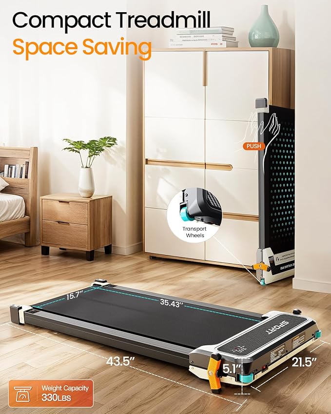 AKLUER Walking Pad with Incline - Dual-Sided 2 in 1 Under Desk Treadmill with Shiatsu Foot Massager, 330LBs Walking Pad Treadmills for Home and Office, LED Display and Remote Control