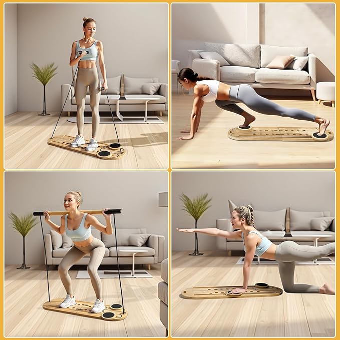 pilates reformer set pilates equipment bamboo Pilates Reformer Set durable Pilates Boards for Home Workout Portable and Foldable Pilates Reformers Machine Multifunctional Pilates Boards for Women /men