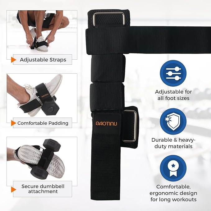 Monkey Foot Dumbbell Attachment for Glute Kickback Women's Leg Exercise Workouts at Home Adjustable Ankle Gym Strap Foot Weights Lifting Attachments Equipment for Men Hamstring Curls