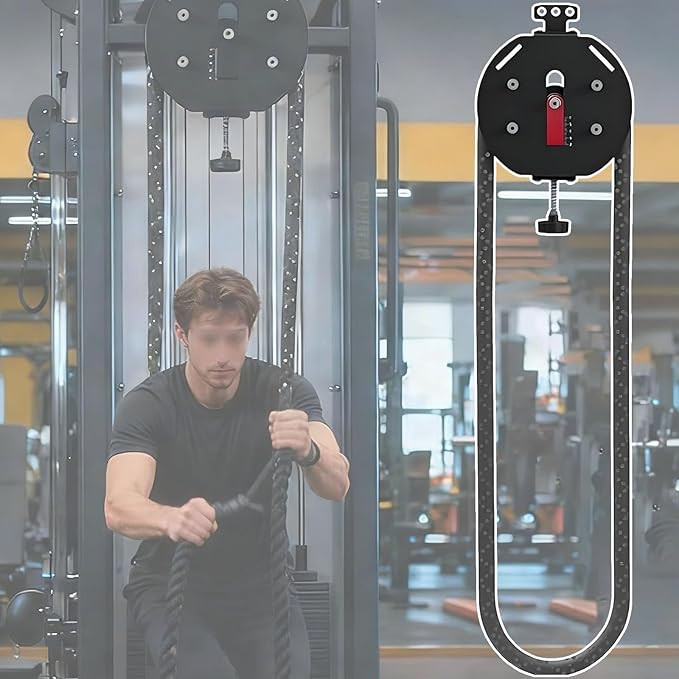 Endless Rope Trainer, Resistance Trainer Machine, Suspension Endless Rope Pulley System, 14 Ft Closed-Loop Nylon Rope, Home Gym Infinity Rope for Interval Resistance Training Red