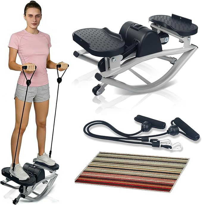 Rock Stepper Side to Side,Rock Stepper,Rock Stepper Machine for Exercise at Home- with Digital Display,Fitness Stepper for Arms,Legs & Glutes,Rock Stepper for Home,Apartment and Office