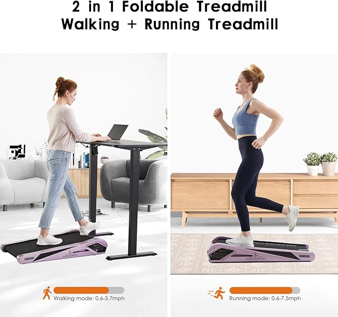 Egofit Walker Pro/Plus Smallest Under Desk Treadmill Walking Pad, Small & Compact Walking Treadmill with Fixed 5% Incline to Fit Desk Perfectly and Home & Office with APP & Remote Control