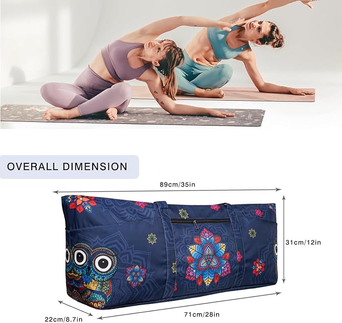 Yoga Mat Bag Yoga Mat Carrier with Shoes Compartment & Wet Pocket Pilates Bag with Zipper Pockets & Yoga Mat Holder Strap Yoga Bags and Carriers Fits All Your Stuff