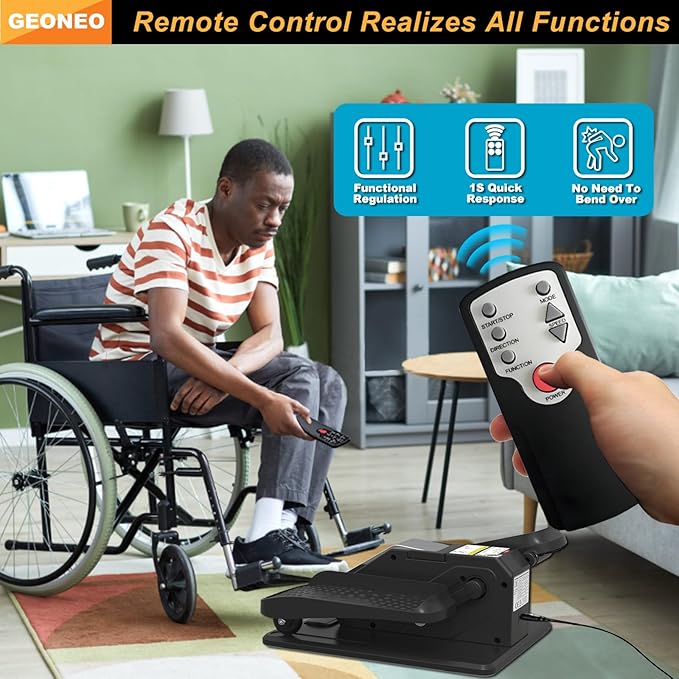 Under Desk Elliptical Machine, Electric Ellipse Leg Exerciser for Senior, Quiet and Compact Electric Seated Pedal Exerciser for Home with Display Monitor, Remote Control and 12 Adjustable Speeds