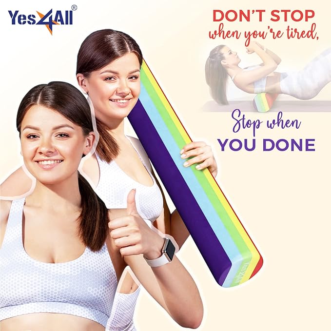 Yes4All EVA Firm Foam Rollers for Yoga & Pilates, Available in 12, 18, 24, 36 inch, Yoga Roller for Massage, Stretching, Core Strengthening