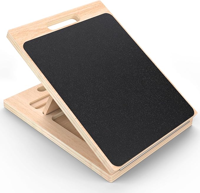 Adjustable Wooden Slant Board for Calf Stretching ,Portable Calf Strecther Incline Board for Knees Ankle Heel Feet Leg,Slanted Board for Physical Therapy