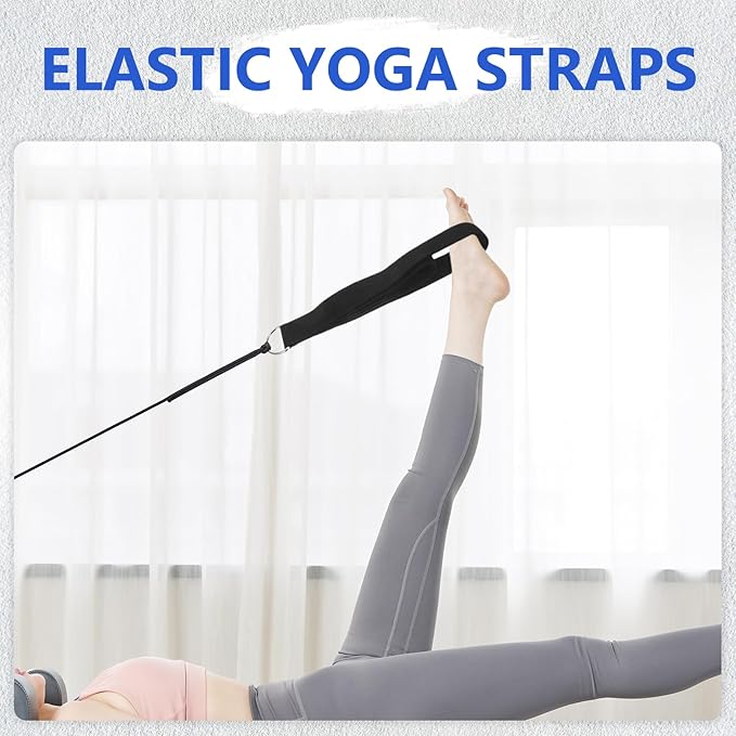 2pcs Yoga Strap: Double Loop Yoga Straps With Buckle - Elastic Fitness Bands For Resistance Training Stretching Home Gym