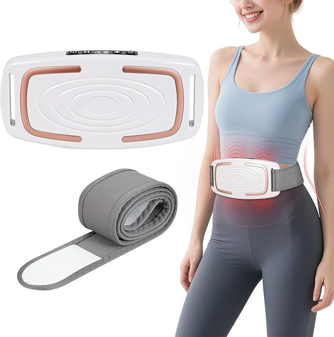 Heated Vibration Plate for Muscle Relief & Weight Loss, 9-Level Portable Cordless Massager with Heating, Mini Full-Body Fascia Ring for Lymphatic Drainage, Gift for Women (White)