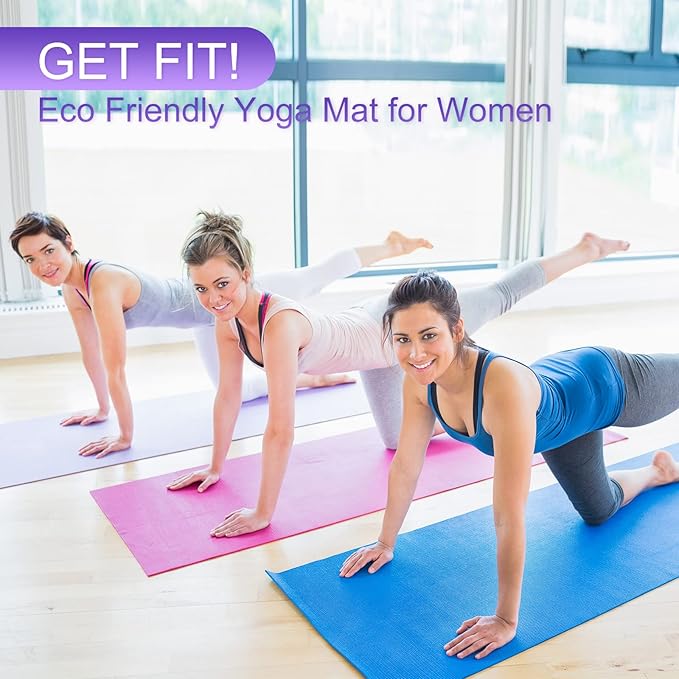 24 Pack 3 mm Thick Yoga Mat Bulk, Non Slip Exercise Workout Fitness Pad for Women Men, Gym Home Yoga Pilates, Easy to Clean, Sturdy PVC