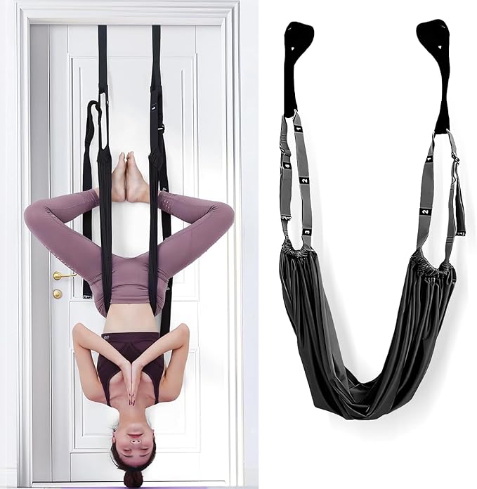 Leg Stretcher Strap - Yoga Stretching Strap,Yoga Door Swing,Backbend Training Rope with Door Anchor, Flexibility Trainer Stretching Equipment Assist Stretch Strap for Fitness Gymnastics Dance Aerial Ballet (purple)