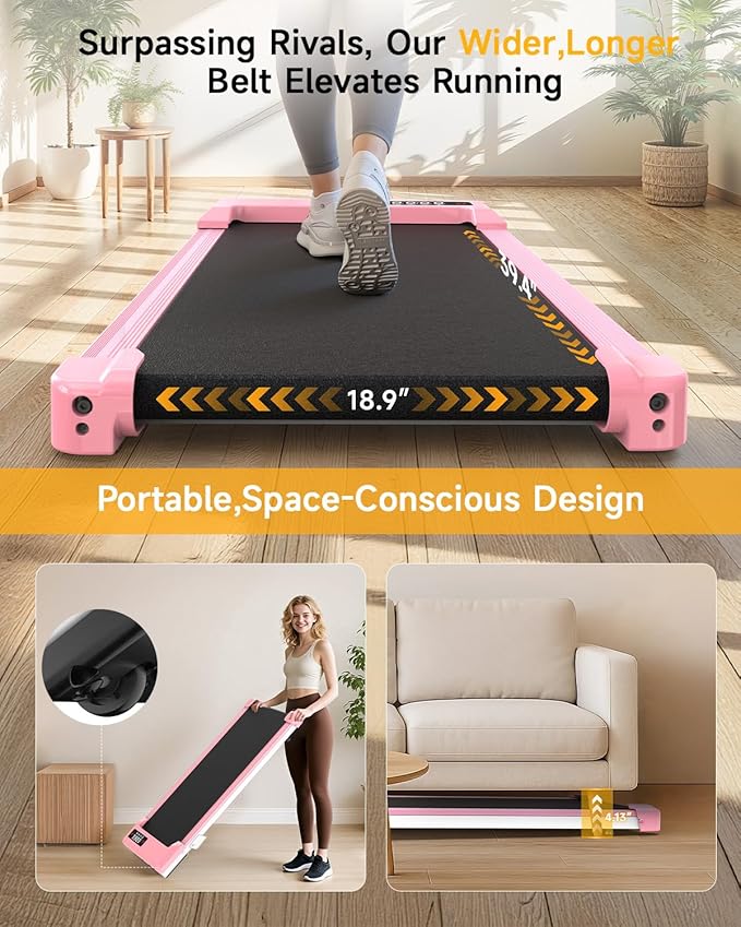 Walking Pad Treadmill with Handle Bar,Walking Pad with Incline 8%,2.5HP Quiet Under Desk 320 lbs 2 in 1Treadmills for Home Office,Compact Foldable Walking Pad,Remote Control&LED Display