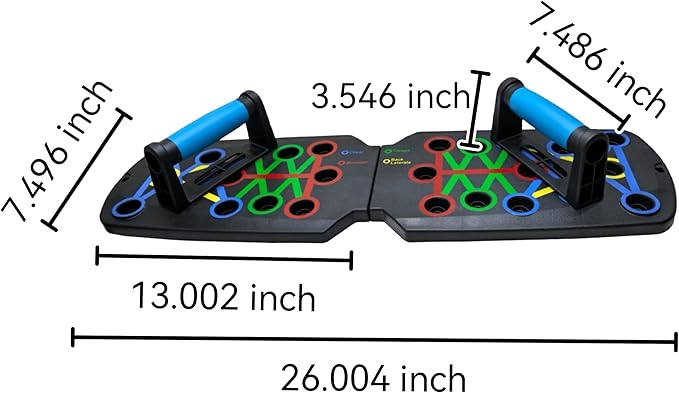 Push Up Board for Home Workout, Multifunctional 28 in 1 Foldable Pushup Station with Non-Slip Mat, Resistance Bands & Storage Bag. Perfect All-in-One Strength Training Equipment for Chest, Arms, Core, and Back, Compact Gym Gear for Men & Women